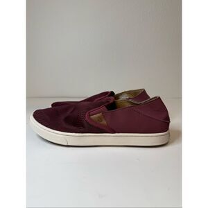 Olukai Pehuea Burgundy Shoes Size 8